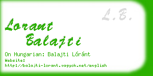 lorant balajti business card